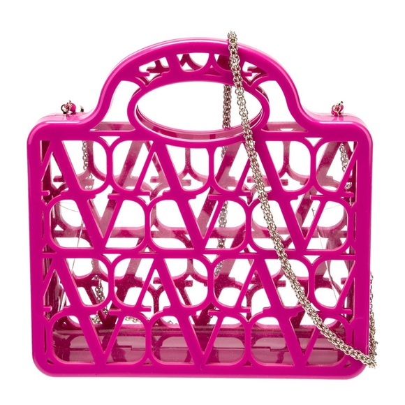 VALENTINO GARAVANI Pink Mini Le Troisieme crossbody Shoulder Tote Bag NWT - Picture 1 of 10